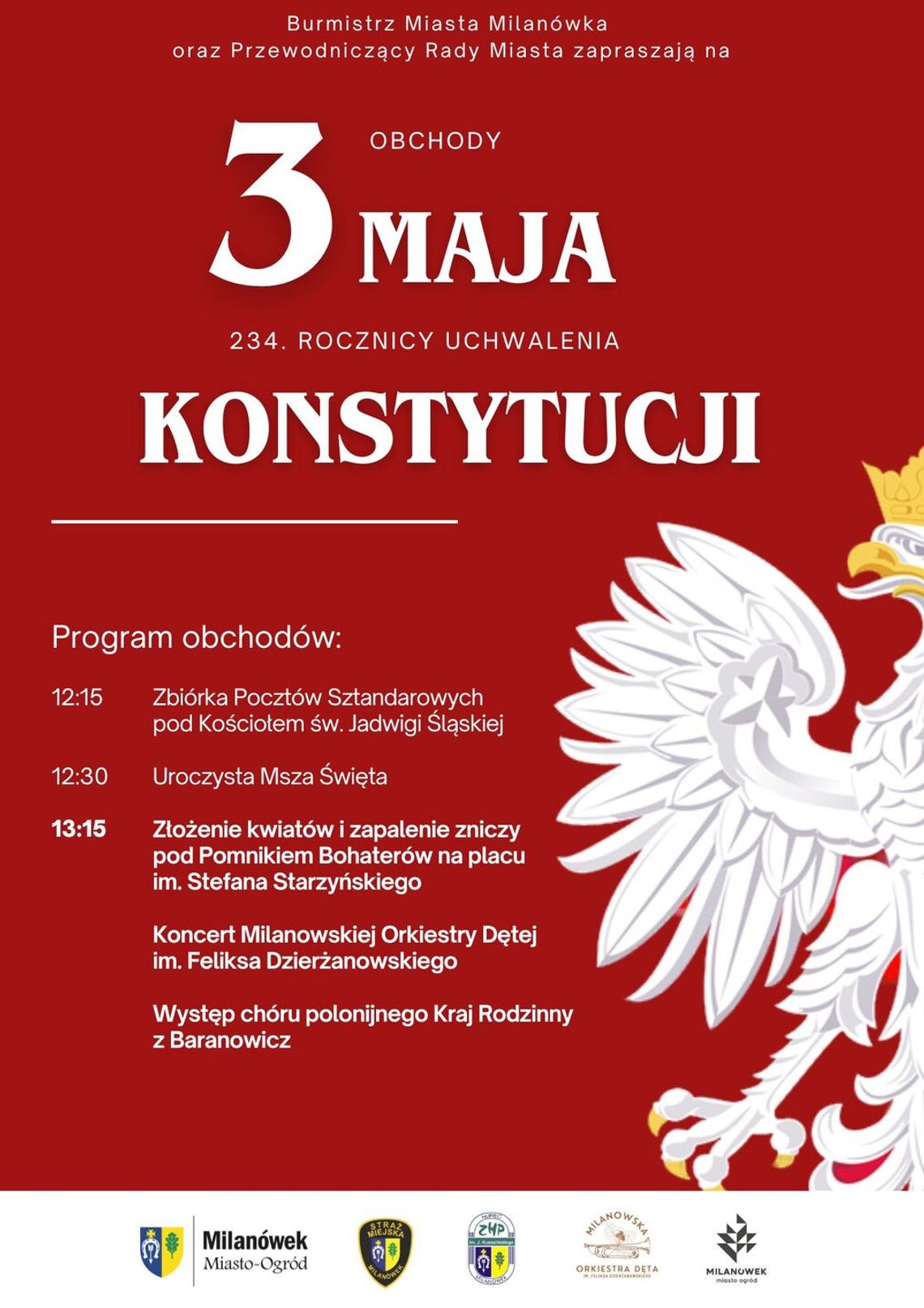 Obchody 234. rocznicy uchwalenia Konstytucji 3 Maja w Milanówku Obchody 234. rocznicy uchwalenia Konstytucji 3 Maja w Milanówku