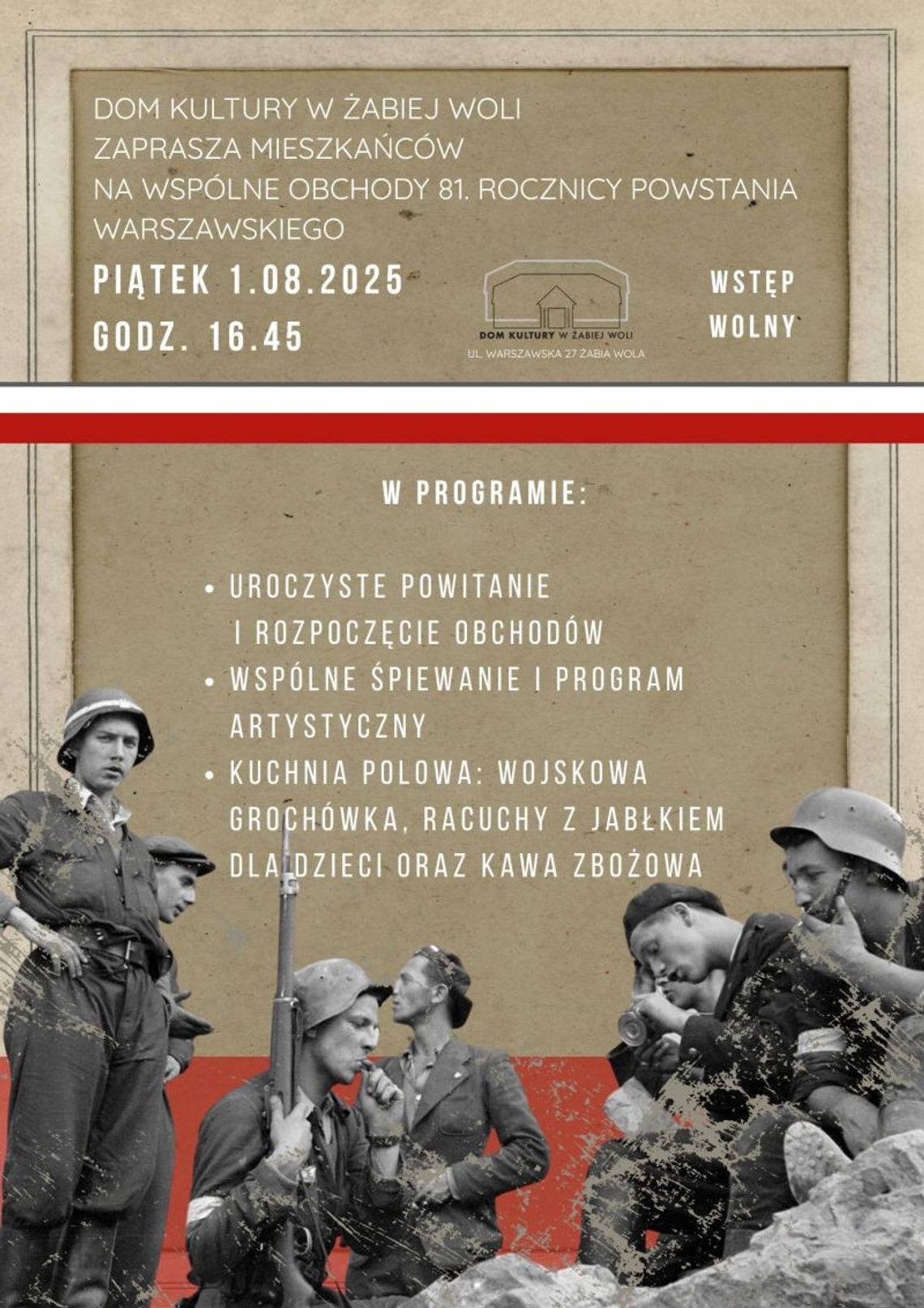 Obchody 81. rocznicy wybuchu Powstania Warszawskiego w Żabiej Woli Obchody 81. rocznicy wybuchu Powstania Warszawskiego w Żabiej Woli