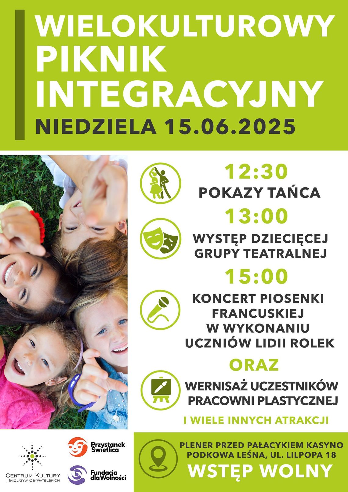 Piknik Integracyjny - taniec, teatr, muzyka, wernisaz i wiele innych atrakcji