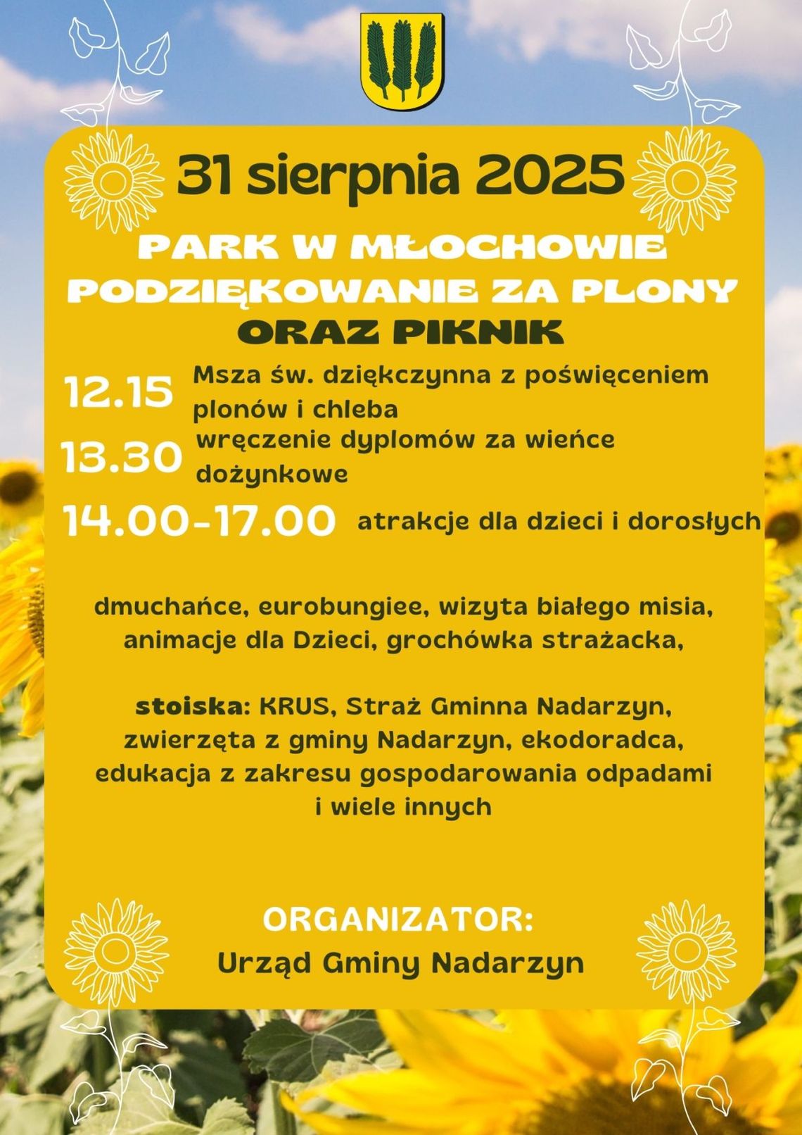 Podziękowanie za plony i Piknik w Parku w Młochowie