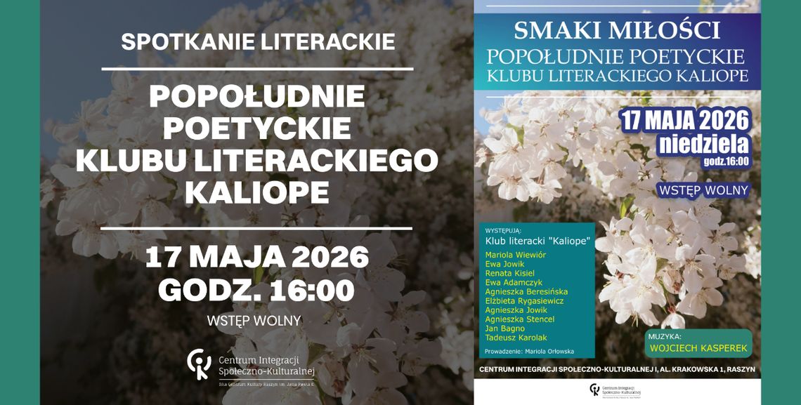 Popołudnie Poetyckie Klubu Literackiego KALIOPE