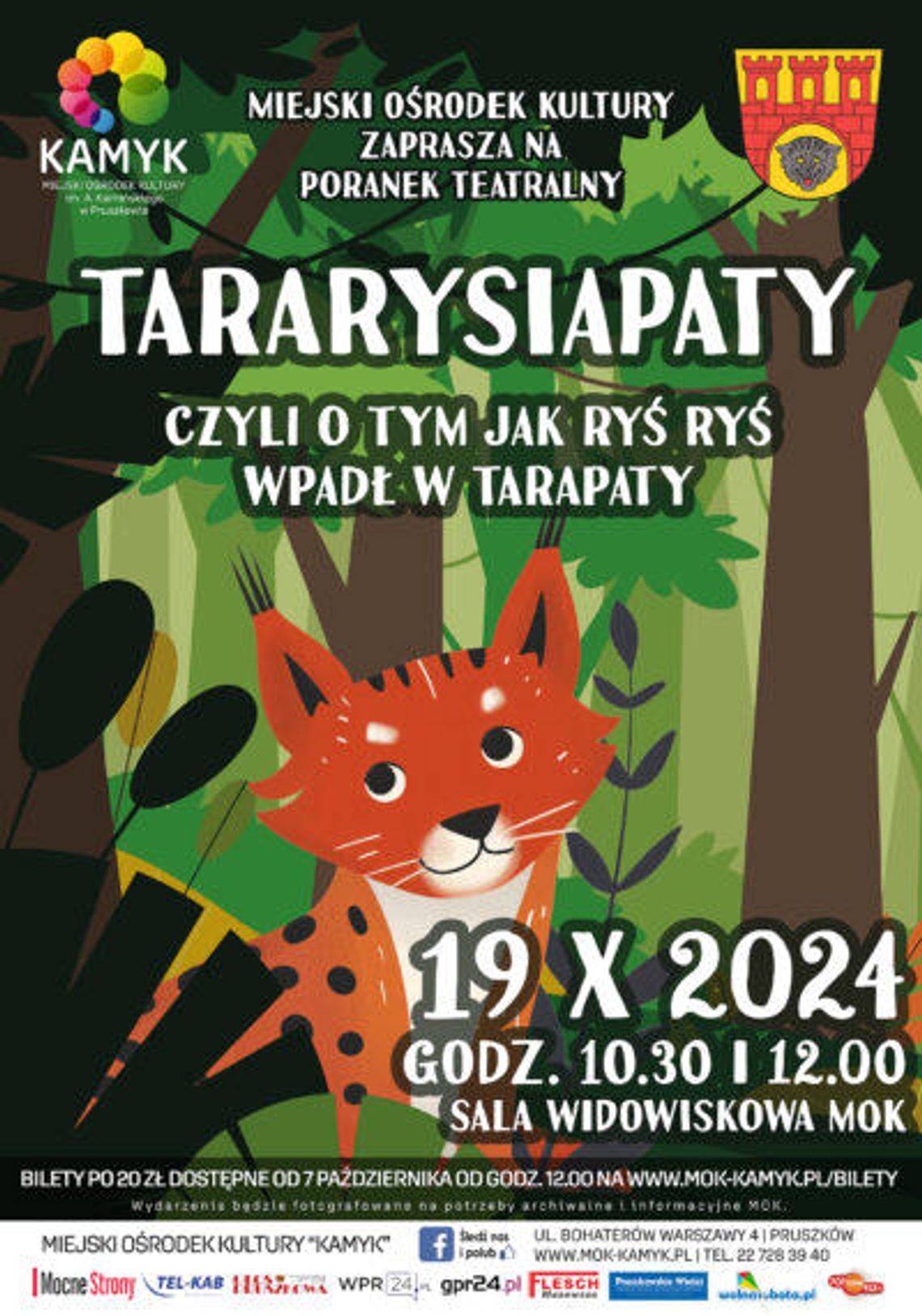 Poranek Teatralny – „Tararysiapaty czyli o tym jak ryś Ryś wpadł w tarapaty” Poranek Teatralny – „Tararysiapaty czyli o tym jak ryś Ryś wpadł w tarapaty”