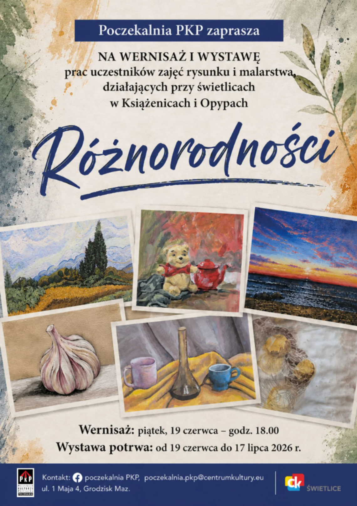 Różnorodności – Wystawa malarstwa grup działających przy świetlicy w Książenicach i Opypach Różnorodności – Wystawa malarstwa grup działających przy świetlicy w Książenicach i Opypach