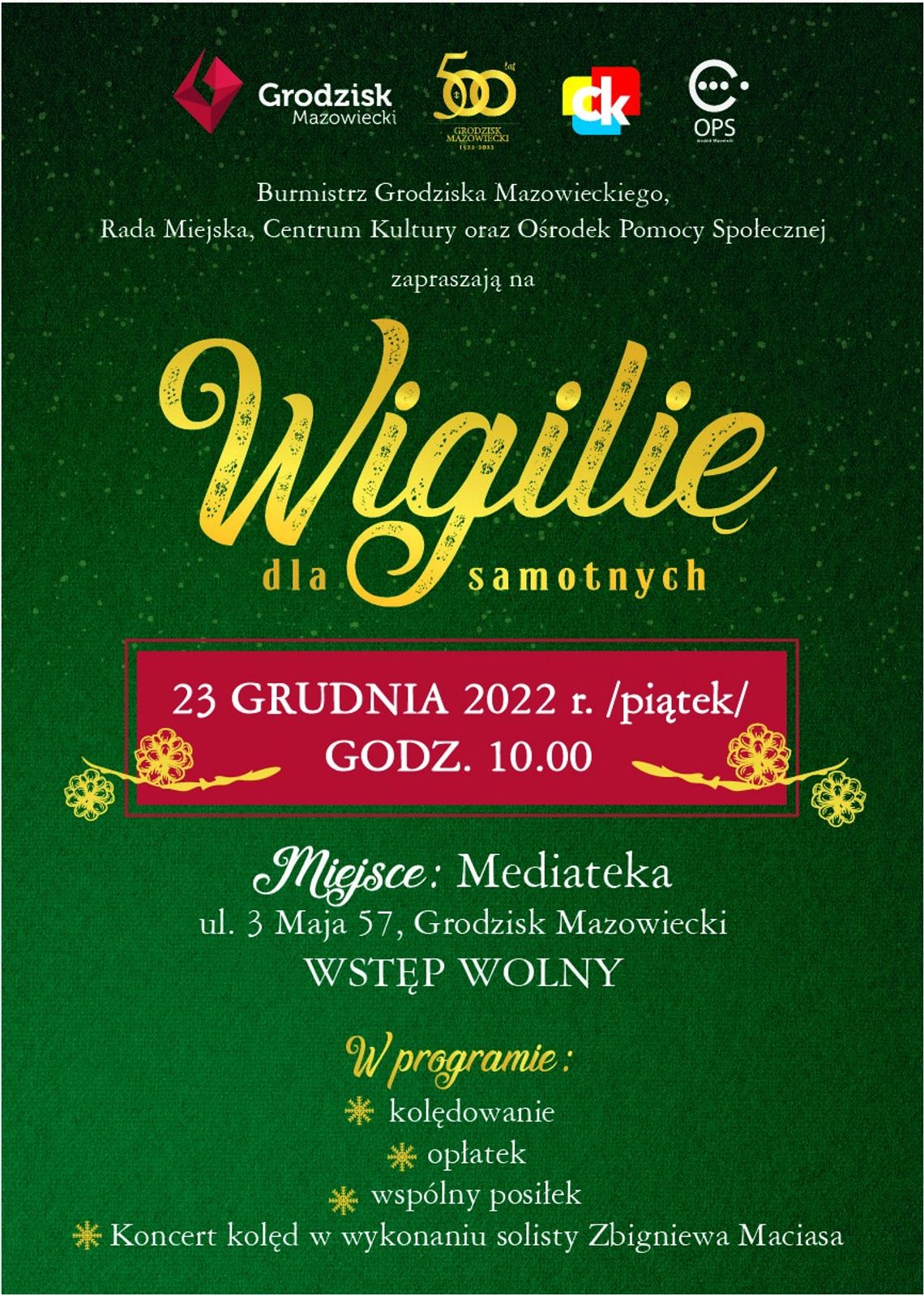 Wigilia dla samotnych w Grodzisku Mazowieckim Wigilia dla samotnych w Grodzisku Mazowieckim
