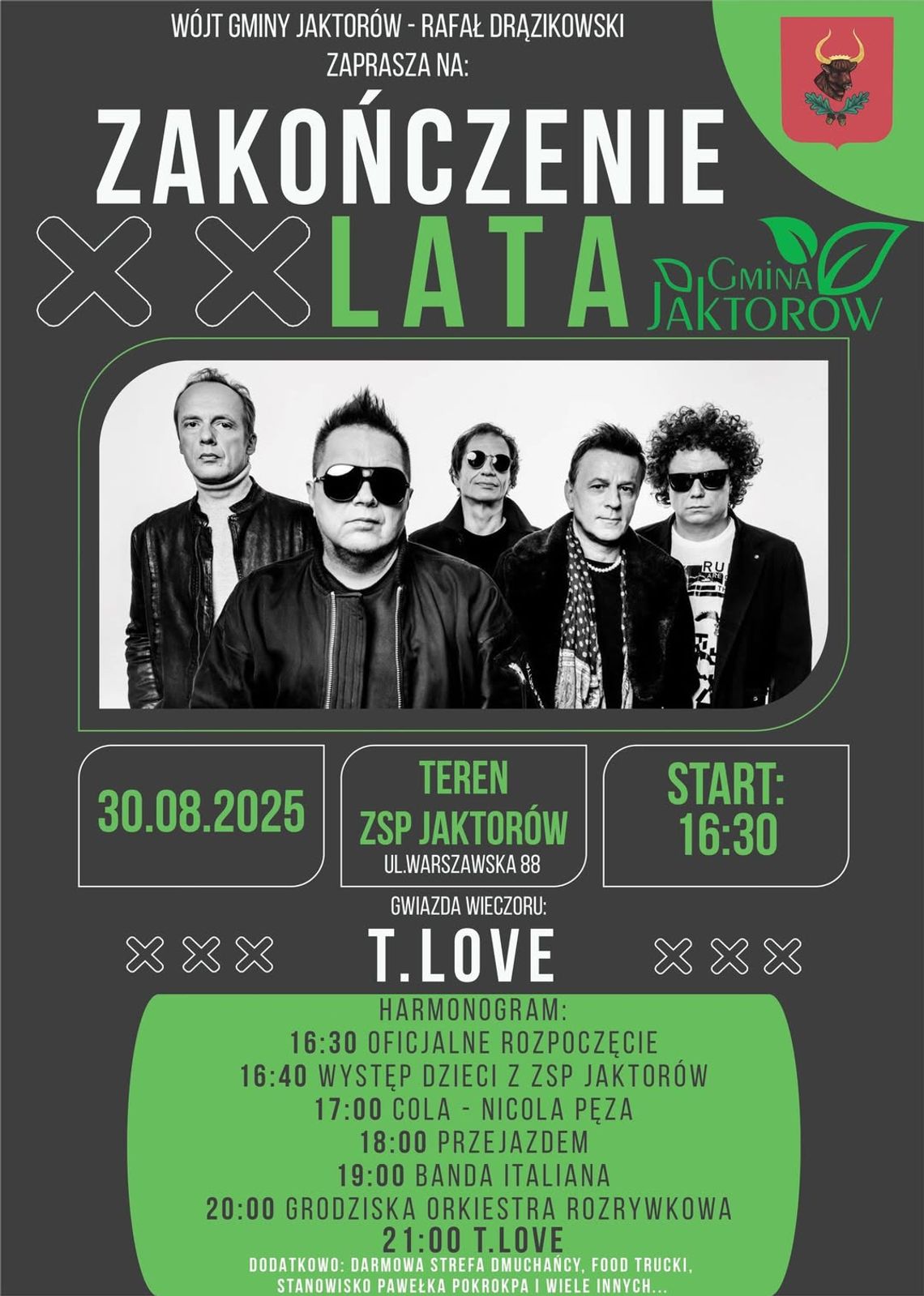 Koncert T.Love na zakończenie Lata w Gminie Jaktorów!