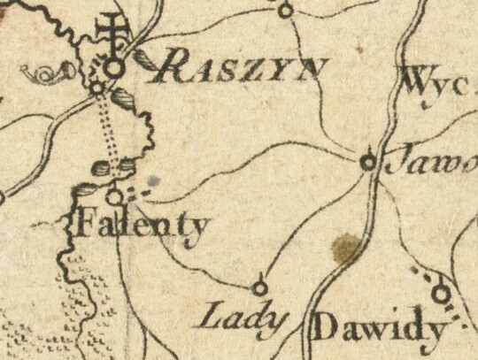 Mapa okolic Falent z 1780 roku fot: zbiory ms