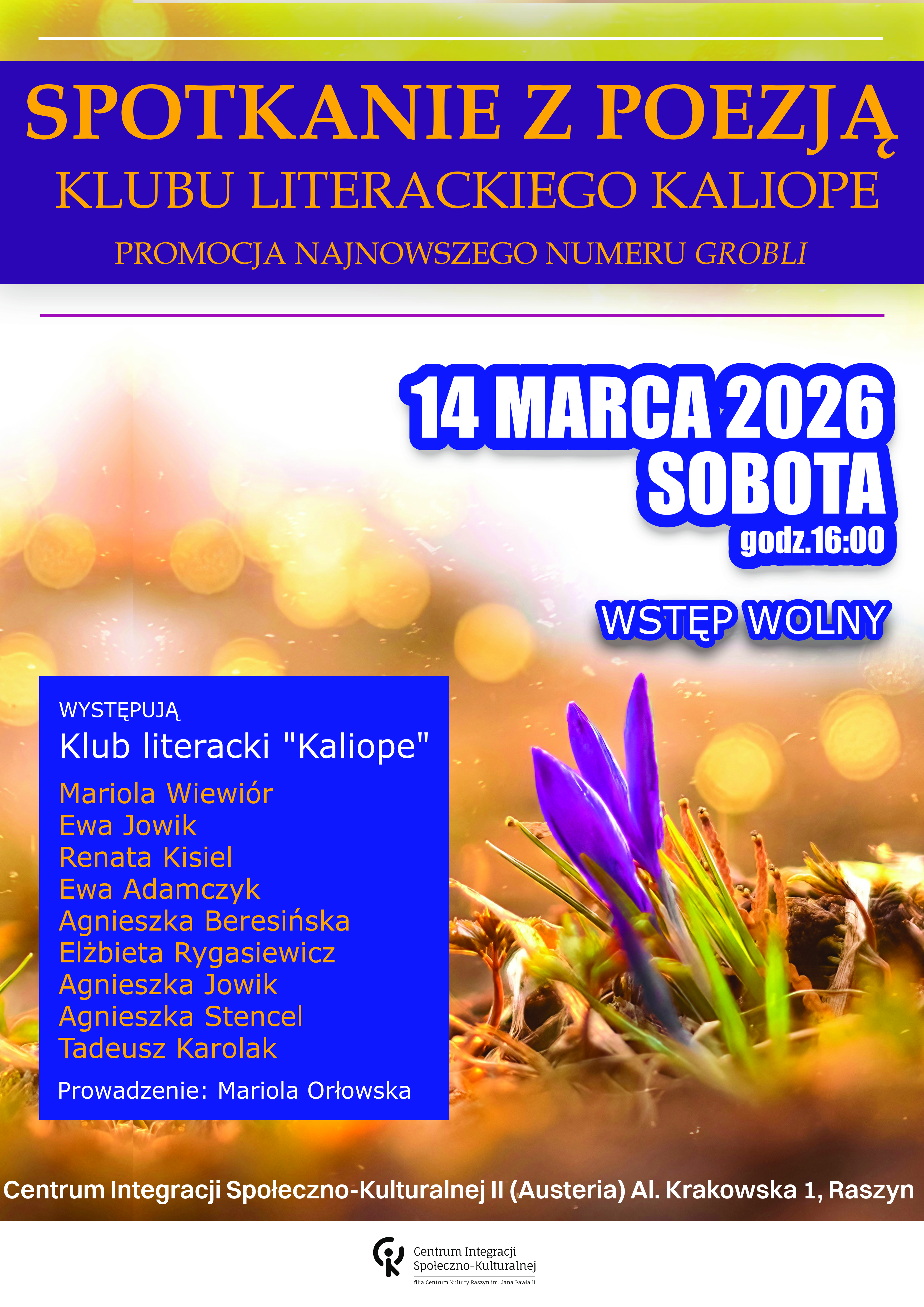 Klimatyczny wieczór poetycki Klubu Literackiego KALIOPE